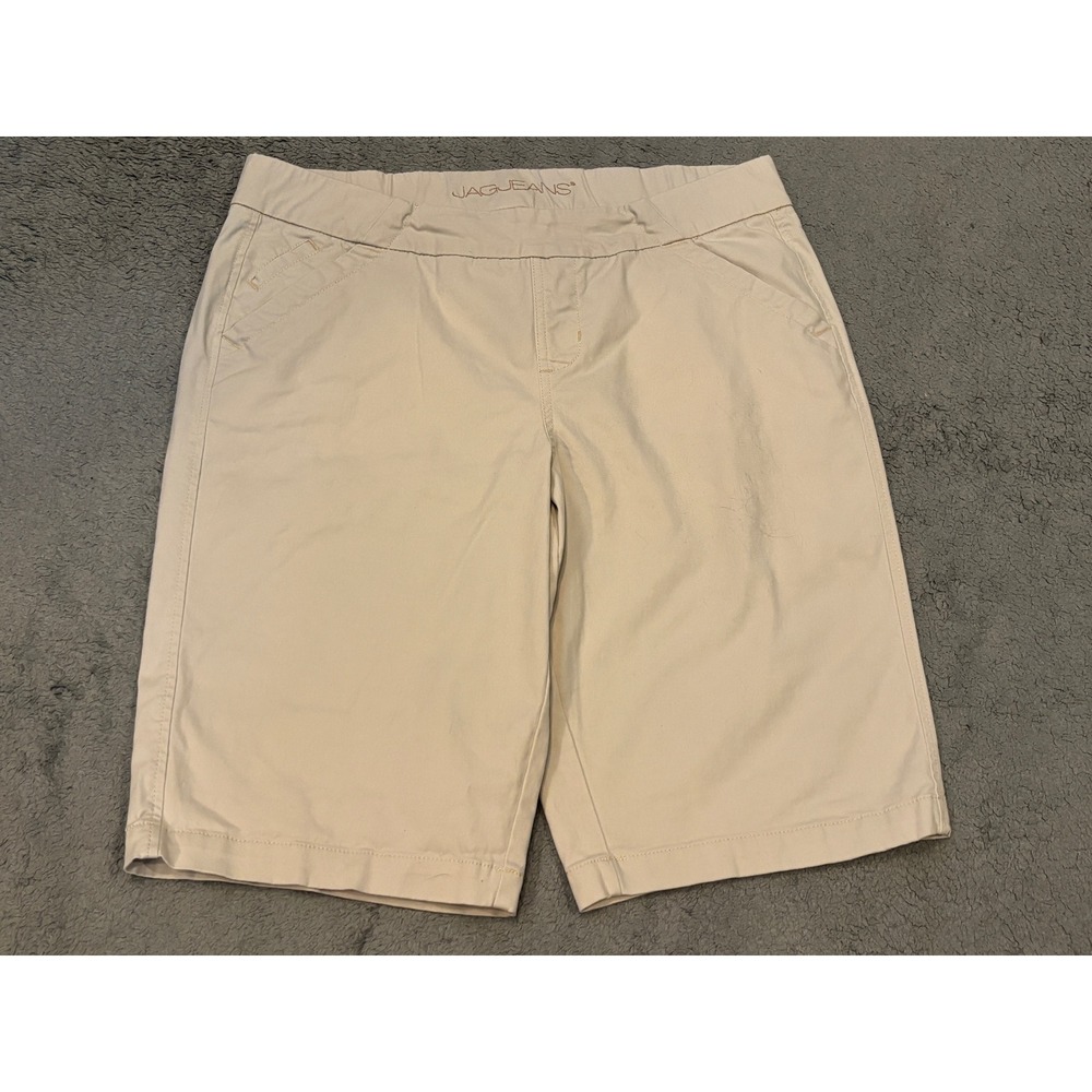 Jag Jeans Womens 16 Khaki Tan Pull On Bermuda Shorts Classic Fit Cotton Stretch
